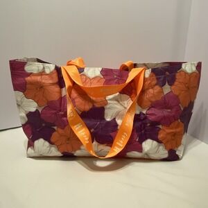 Buddha Mochi Multicolor Hibiscus Medium Storage Tote Bag Reusable Preowned